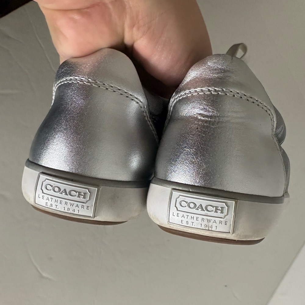 Coach Barrett Sneaker Silver and Grey Size 6B - Picture 4 of 6